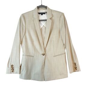 Antonio Melani Blazer Women's Sz 6 Beige Academia Business Career Preppy Capsule